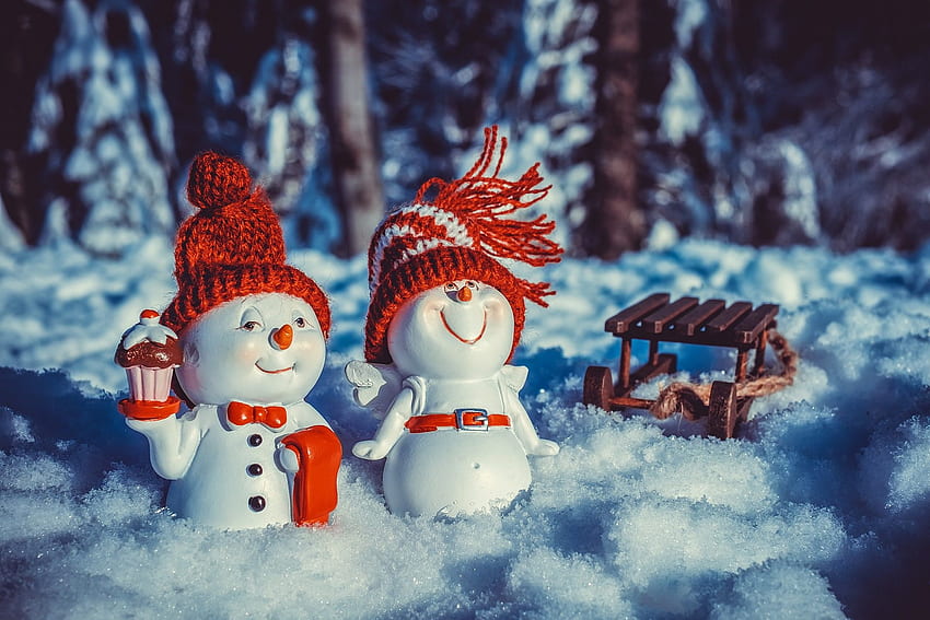 Beautiful Christmas Winter for, Snowman Nativity HD wallpaper
