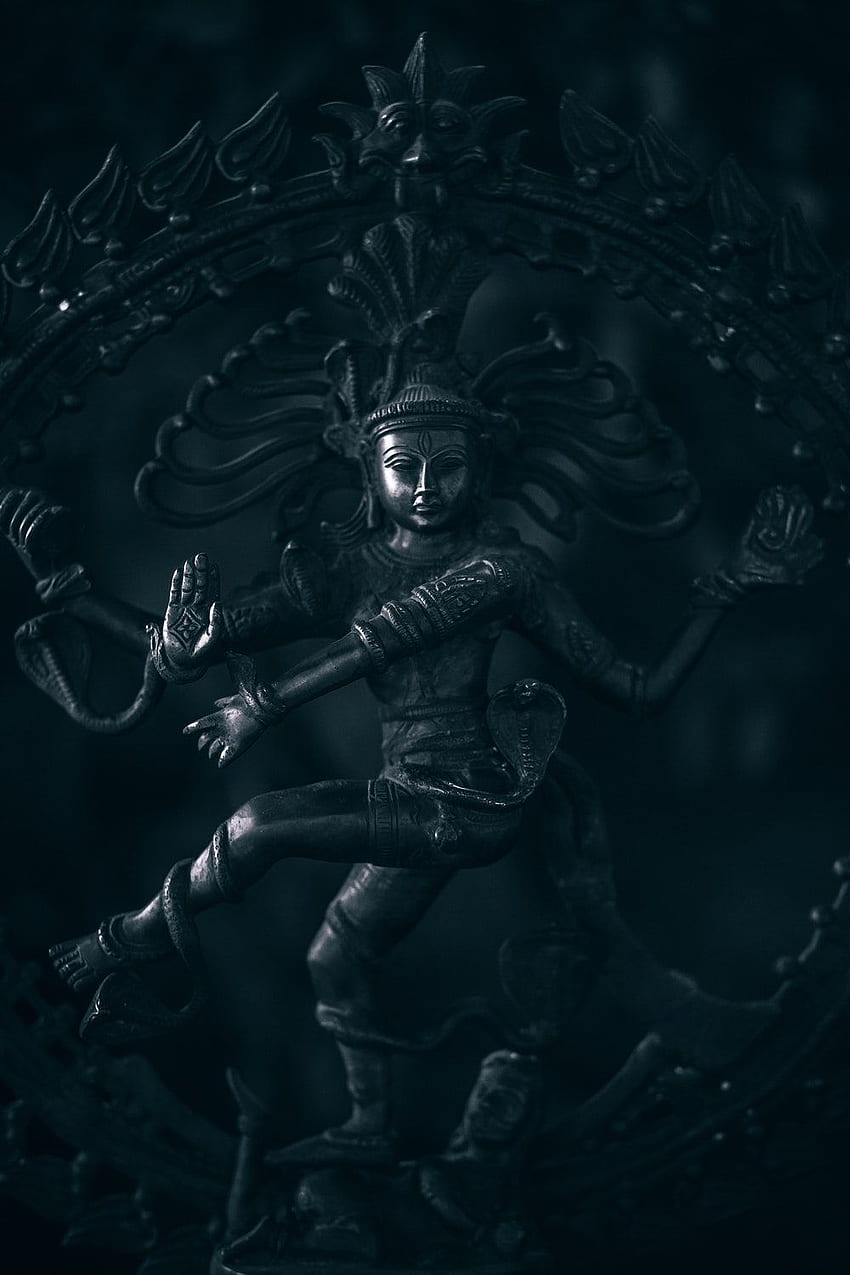 графика с плитък фокус на Танцуващия Шива. Бог Шива, Шива, статуя на богинята, Шива Артистик HD тапет за телефон