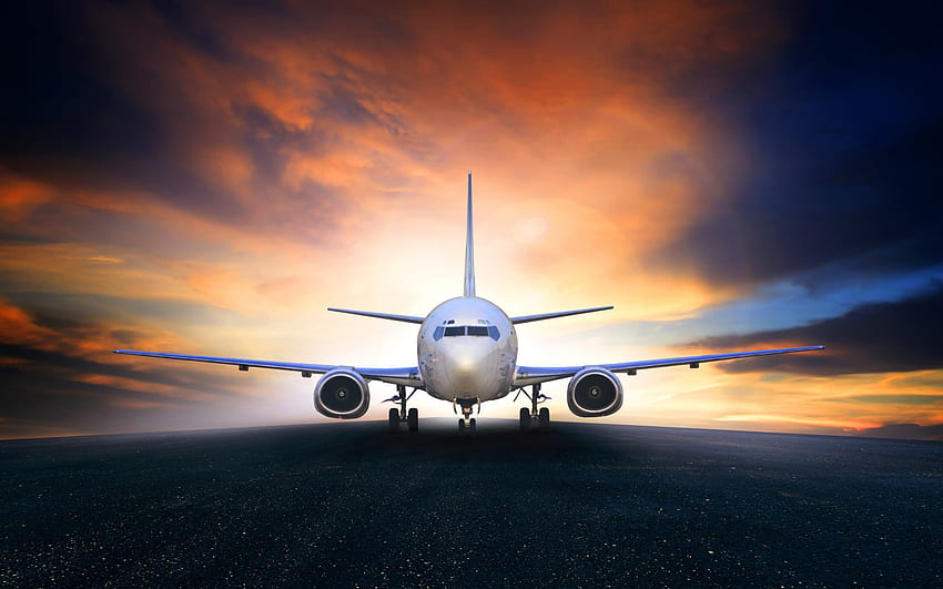 Passagierflugzeug, Flughafen, Flugzeugstart, Flugreisen - Luftfrachtverfolgung - HD-Hintergrundbild