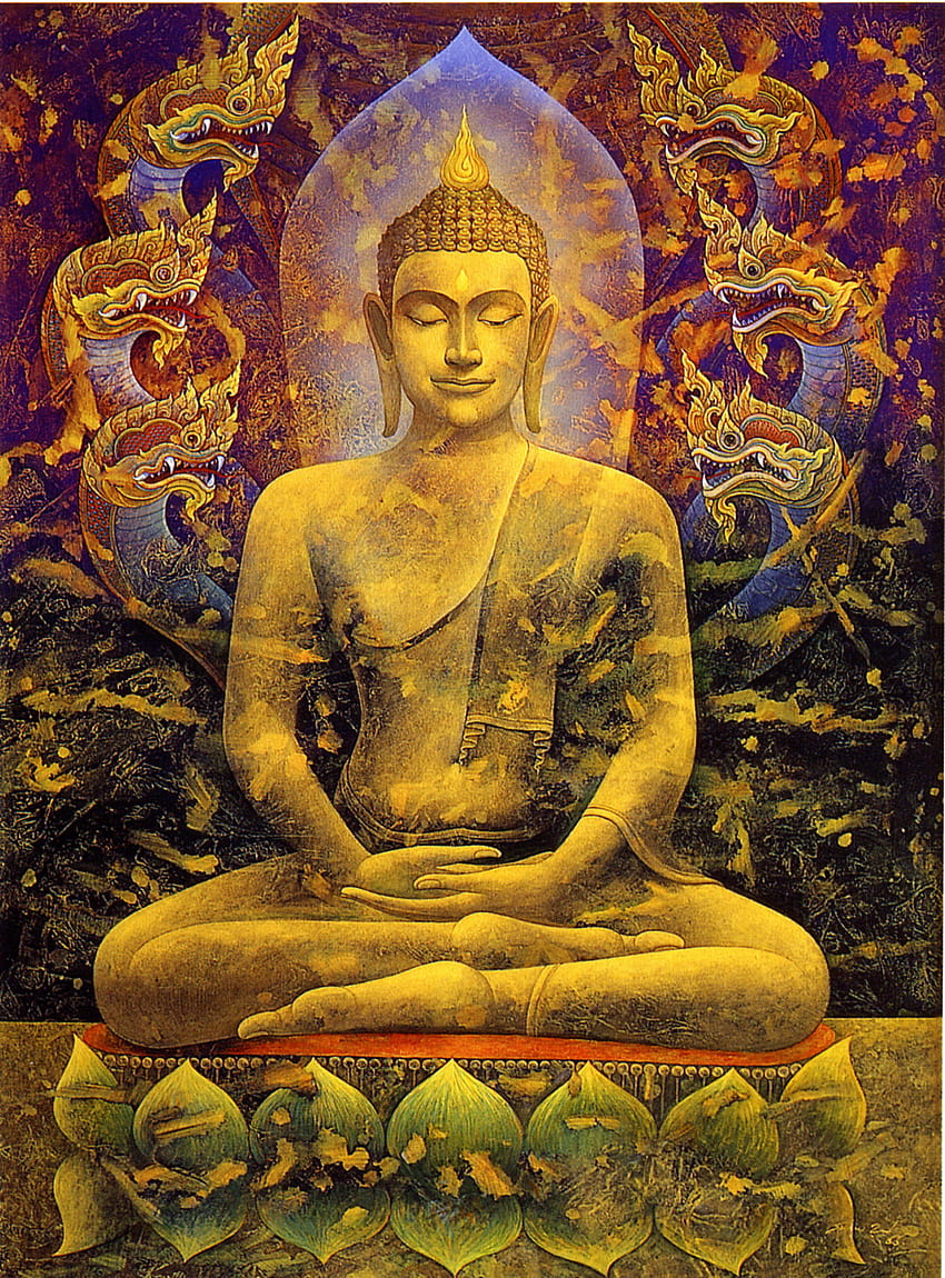Buddha Paintings, Budha Painting HD phone wallpaper
