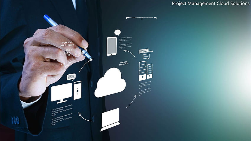 Projektmanagement-Cloud-Lösungen HD-Hintergrundbild