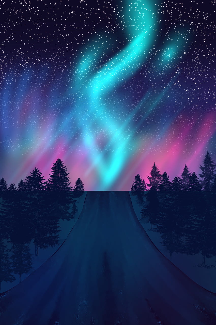 aurora borealis, atmosphere, sky, nature, night, winter, stars, northenlights, lights HD phone wallpaper