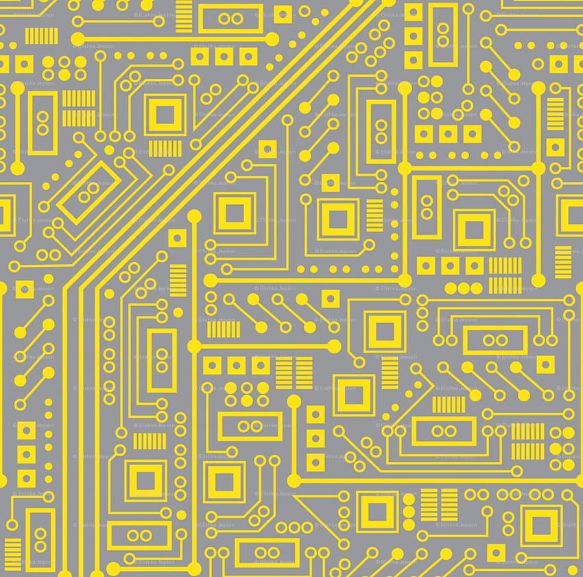 노란색 로봇, 로봇 패턴 HD 월페이퍼