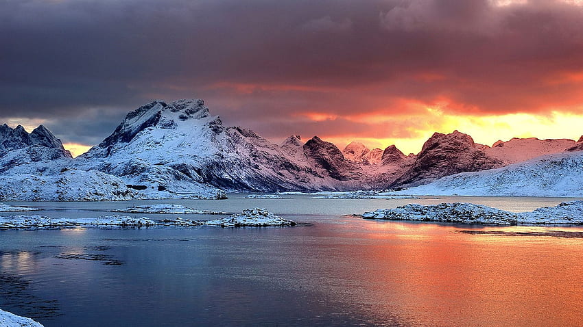 แช่แข็ง, ดวงดาว, ออโรรา, ฤดูหนาว, แสงไฟ, หิมะ, ไอซ์แลนด์, น้ำแข็ง, ทางเหนือ, ทะเลสาบ, Borealis, โจกุลซาร์ ไอซ์แลนด์ , โลโฟเทน ดินแดนแห่งพระอาทิตย์เที่ยงคืน วอลล์เปเปอร์ HD