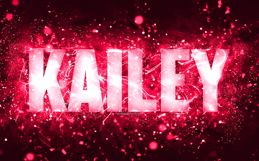 Happy Birtay Kailey, , pink neon lights, Kailey name, creative, Kailey ...