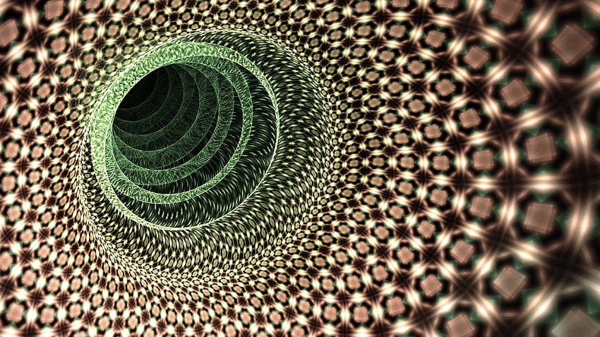 Astratto di astrazione del modello di arte dei cerchi verdi marroni Sfondo HD