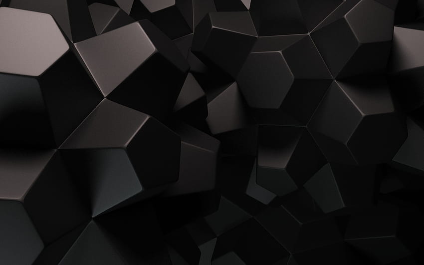 3D Shapes New Black and White Geometric HD wallpaper
