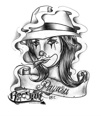 Gangster Thug Criminal Tattoo Gangster Girl Mask ClipArt SVG – ClipArt SVG