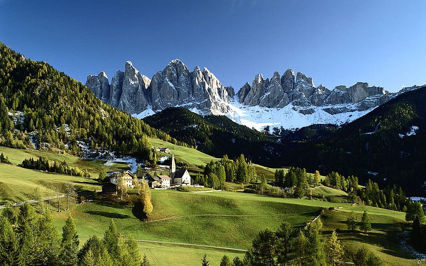 Gamme des Dolomites près de Toblach, Italie, Tyrol du Sud, Europe. Paesaggi, Paesaggio di montagna, Alto Adige, Italie Campagne Fond d'écran HD