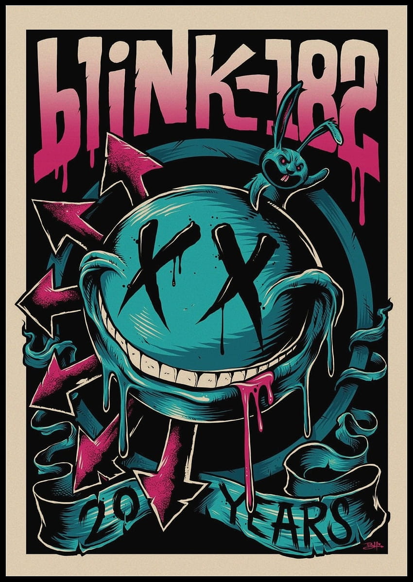 ビンテージ ポスター The Blink 182 ロック バンド クラフト レトロ パンク ロック ポスター ヨーロッパとアメリカの音楽チーム スター ドローイング レトロ ポスター - ウォール ステッカー HD電話の壁紙