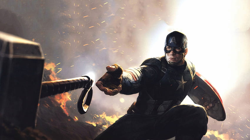 Captain America with Thor's hammer Ultra HD wallpaper | Pxfuel