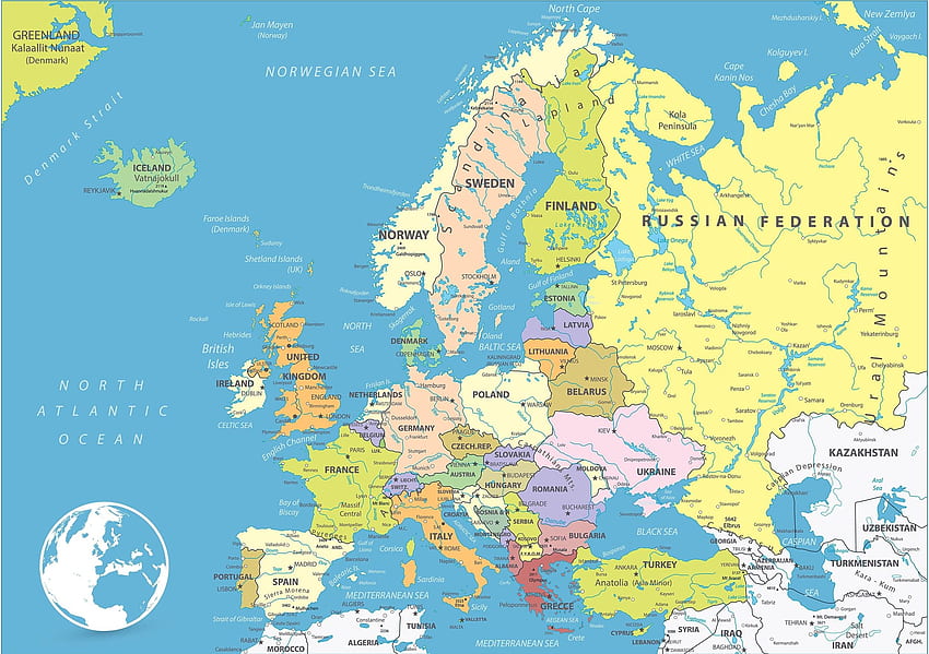 Map of Europe HD wallpaper