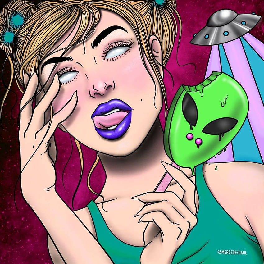 Space cadet. Alien girl, Alien art, Illustration art girl, Kawaii Grunge Alien Girl HD phone wallpaper