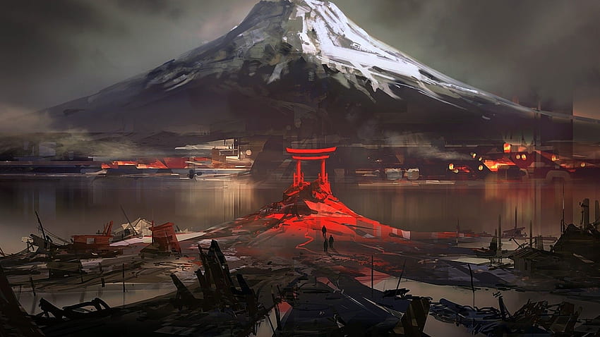 Japan, Mount Fuji, Digital Art / and Mobile Background, Japanese Digital Art HD wallpaper