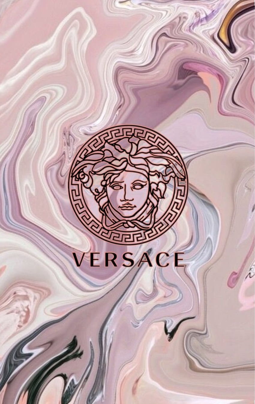 Versace, pink, label HD phone wallpaper