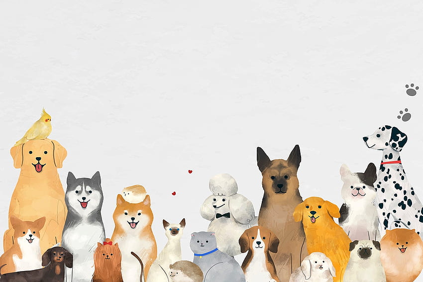 Cute pets background in watercolor. Illustration, Watercolor Dog HD  wallpaper | Pxfuel