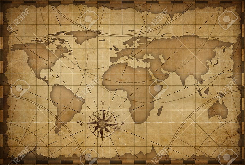 Впечатляваща карта на стария свят, древна карта HD тапет