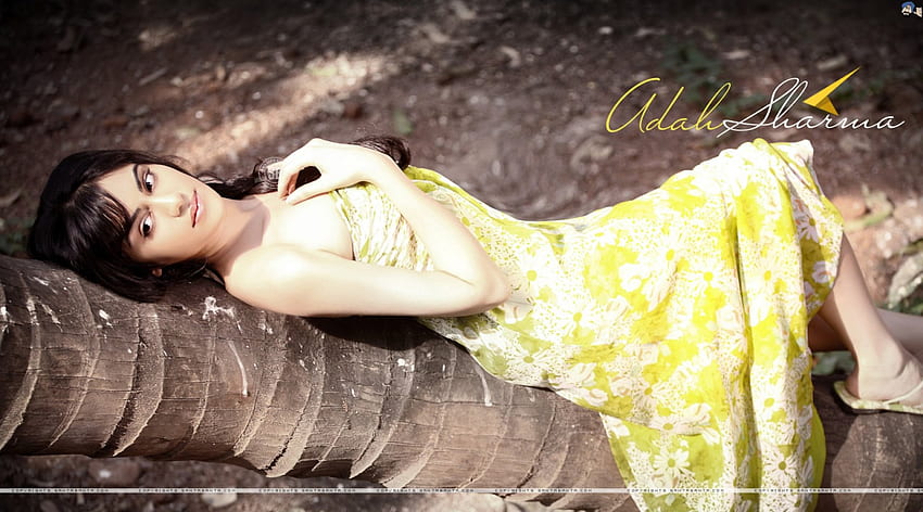 Adah Sharma นักแสดงหญิง ชุด ต้นไม้ สีเหลือง วอลล์เปเปอร์ HD