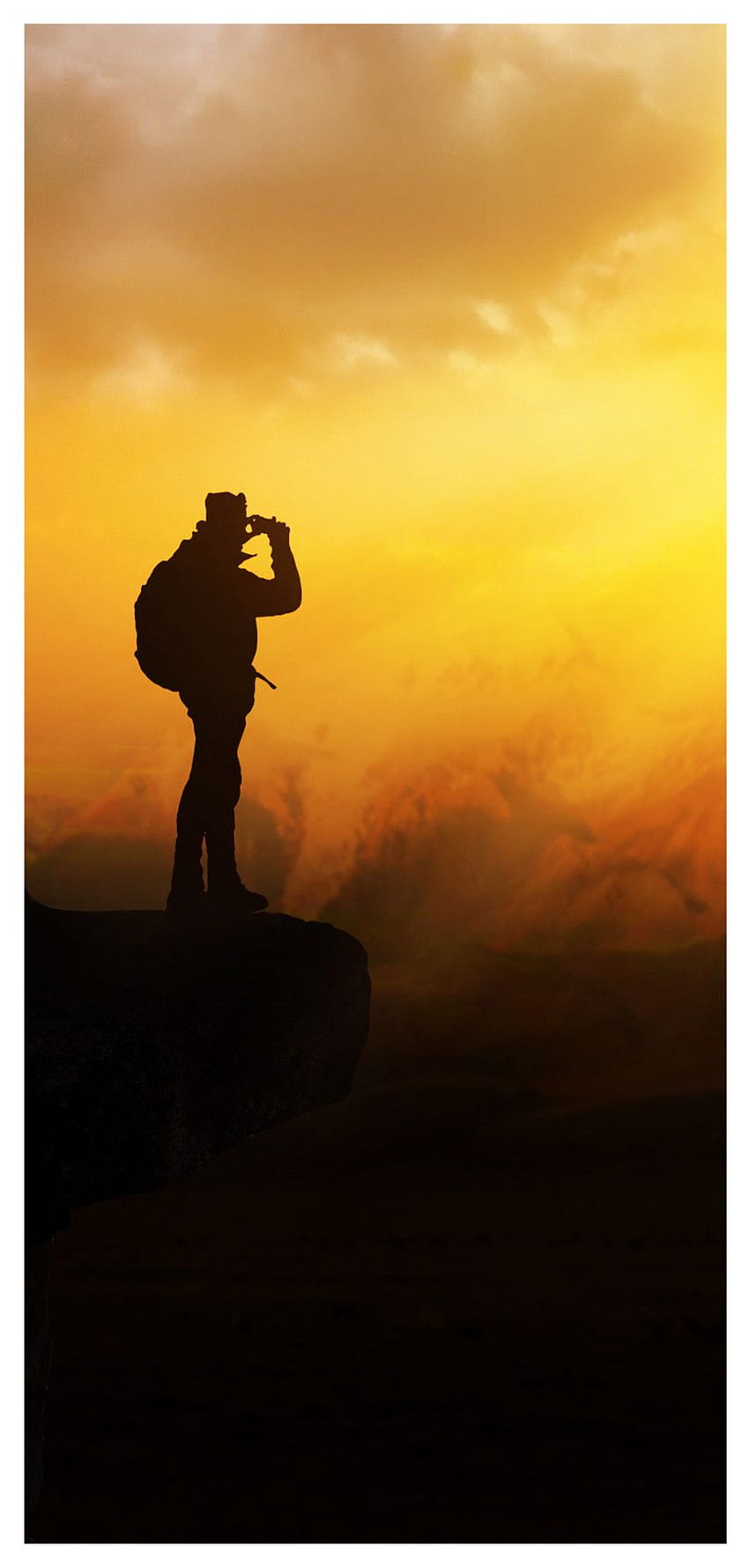 mountaineering silhouette mobile background, Gunung HD phone wallpaper