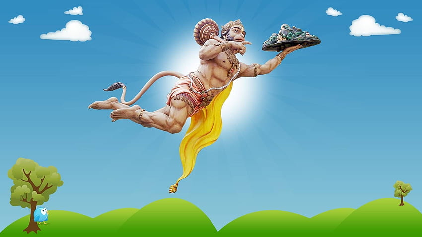 Hanuman 3D - Flying Hanuman HD wallpaper