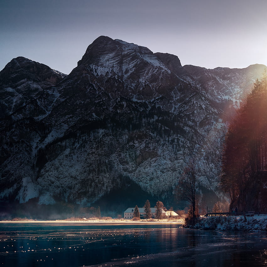 Natura, Montagne, Lago, Austria, Casetta, Rifugio Sfondo del telefono HD