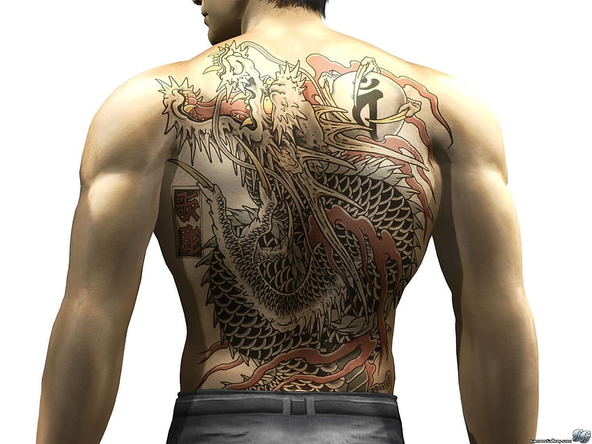 yakuza 0 kiryu tattoo  Clip Art Library