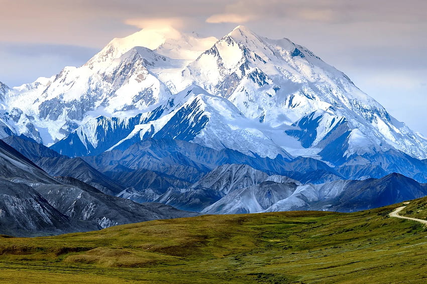 Denali National Park, Alaska, snow, clouds, landscape, sky, usa HD wallpaper
