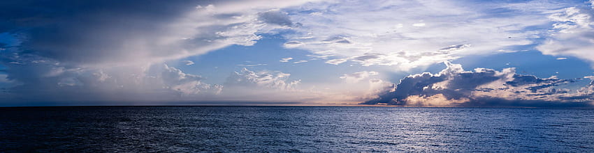 beach, ocean, panorama, panoramic, panoramic view, sunset HD wallpaper
