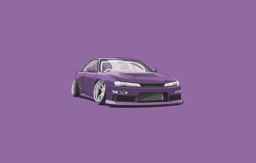 S15, Silvia, Nissan, Car, Purple, Minimalistic HD wallpaper