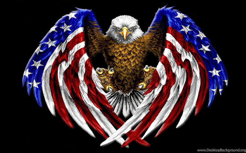 Birds: American Bald Eagle dom Wings Flag Talons HD wallpaper