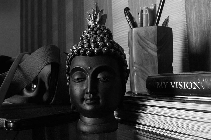 stock of black and white, buddha, vision HD wallpaper