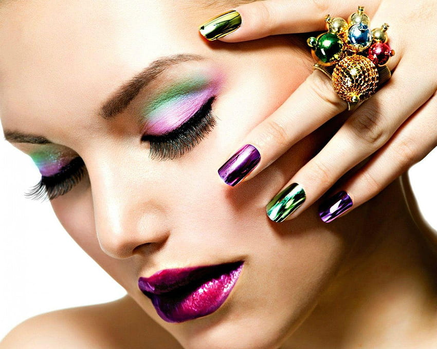 Glitter Nail Art, Nails, Woman, Rings, Glitter, Hand, HD wallpaper | Peakpx