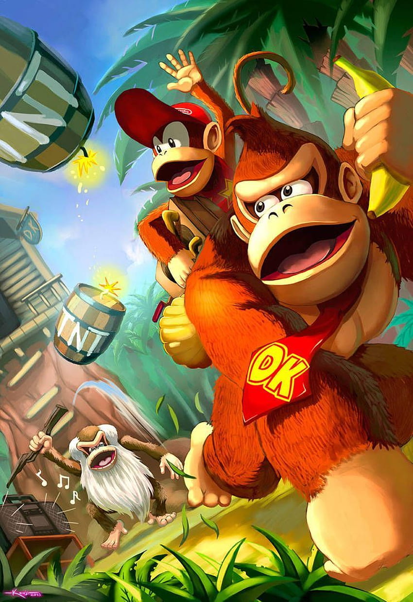Dramegar'dan Donkey Kong Country. Video oyunu kişilikleri, Mario sanatı, Oyun kişilikleri, Retro Donkey Kong HD telefon duvar kağıdı
