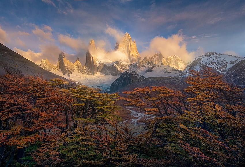 Patagonia South America Nature Autumn mountain, American Nature HD ...