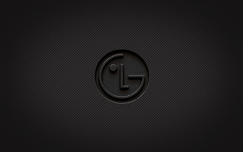 Карбоново лого на LG, , гръндж изкуство, карбонов фон, творчески, черно лого на LG, марки, лого на LG, LG HD тапет