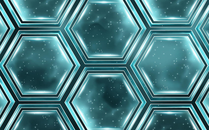 Abstrak, Bentuk, , Hexagon, Geometri, Hexahedron Wallpaper HD