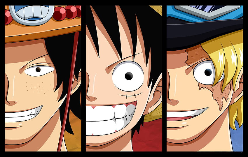 Black Hair Monkey D Luffy One Piece Pirate Portgas D Ace Sabo One Piece Smile - Resolution: HD wallpaper
