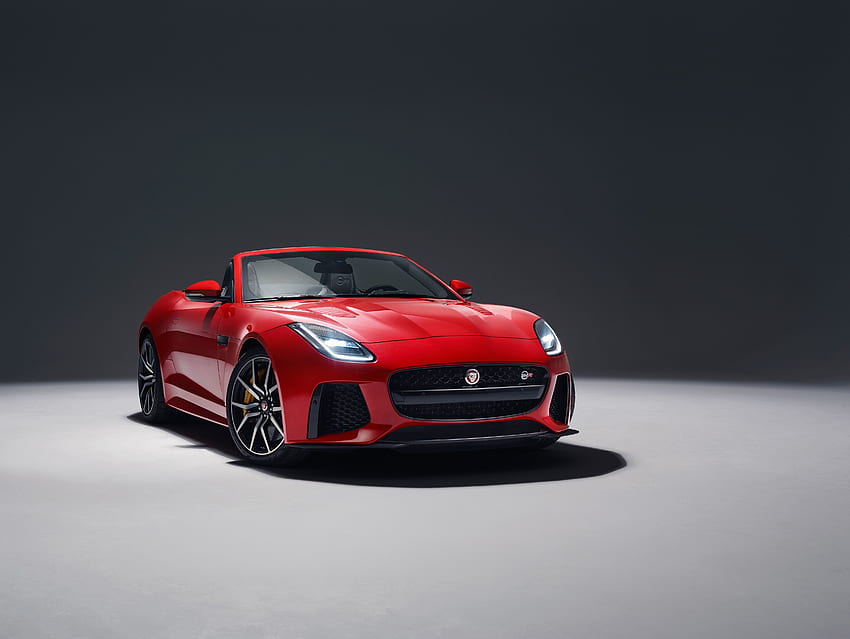 2018, Jaguar F-TYPE SVR, red, front HD wallpaper