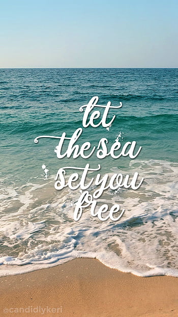 Beach quotes iphone Let the sea set you ocean beach calming quote  insirpational HD phone wallpaper | Pxfuel