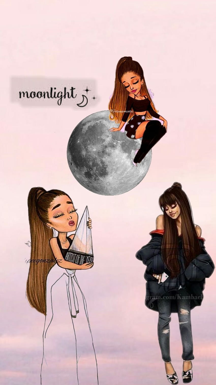 Kawaii Ariana Grande, Ariana Grande Moonlight HD phone wallpaper