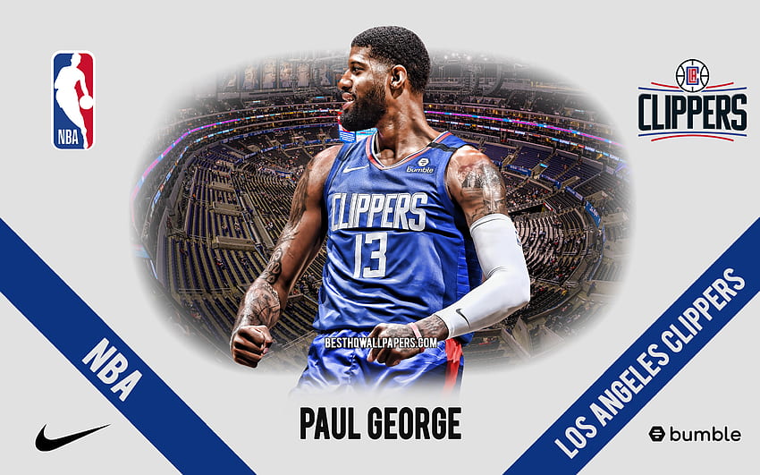 Download Paul George Clippers Black And White Wallpaper