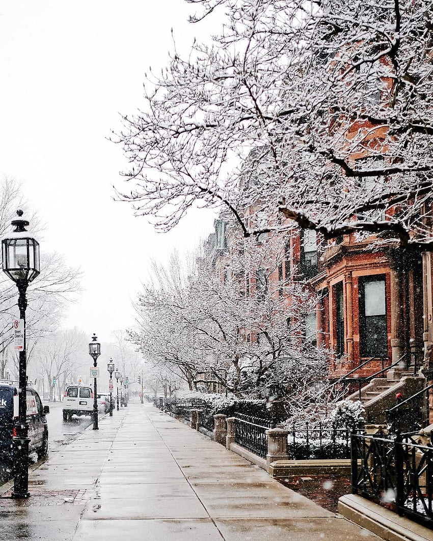Navidad e Invierno. Paisajes de invierno, Escenas de invierno, grafía de invierno, Nieve de Boston fondo de pantalla del teléfono