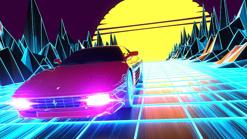 Ferrari 348 Outrun Created In Blender. Looping Animation Coming Soon. IG :  R Outrun HD wallpaper | Pxfuel