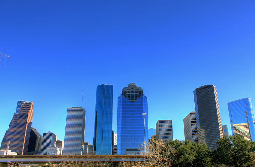 Houston Skyline in Houston, Texas - stock - Public Domain, Downtown Houston Skyline HD wallpaper