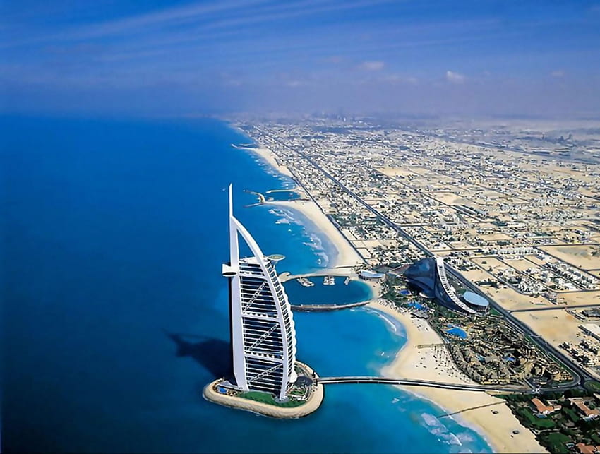 Burj Al-Arab, Burj Al Arab, Hotel, Dubai, Emiratos Árabes Unidos, agua, océano fondo de pantalla
