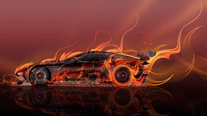 Fire Bugatti Cool Cars - Phone catalog HD wallpaper
