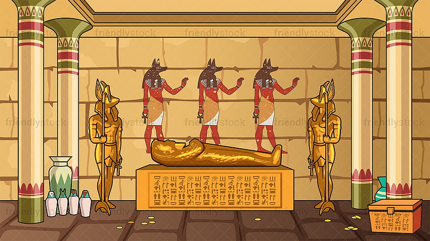 Ancient Egyptian Tomb Background Cartoon Vector Clipart HD wallpaper