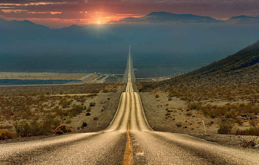 road, the way, highway, California, Death Valley for , section природа, Highway Road HD wallpaper