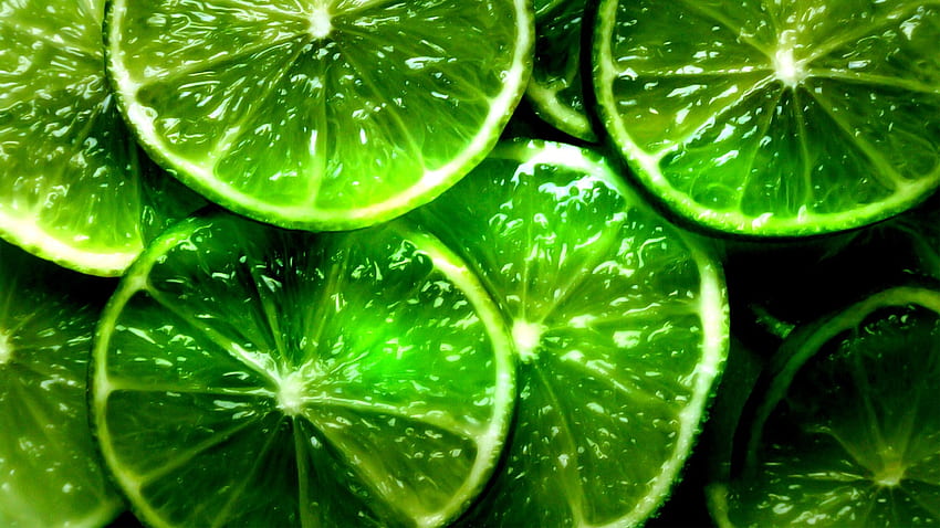 Preview lime, segments, slices, green, background HD wallpaper