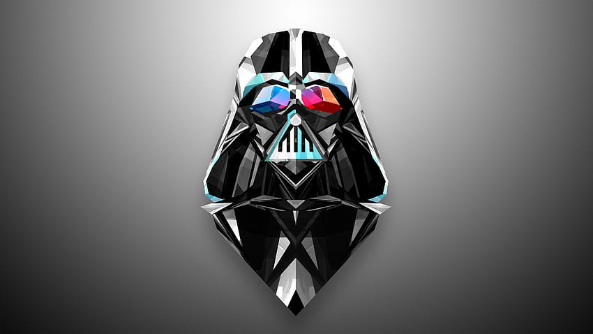 Darth Vader dan Daft Punk mendapatkan perawatan Justin Maller di Helmica, rangkaian geometris yang jelas. Wallpaper HD